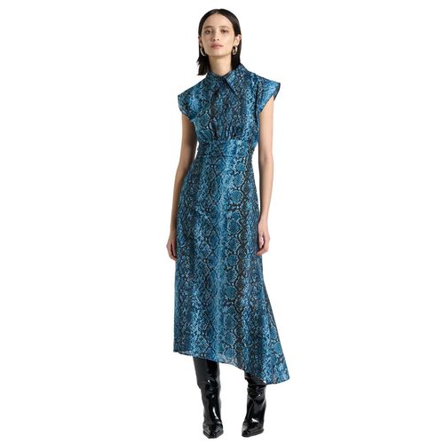 Cue Indigo Python Midi Dress
